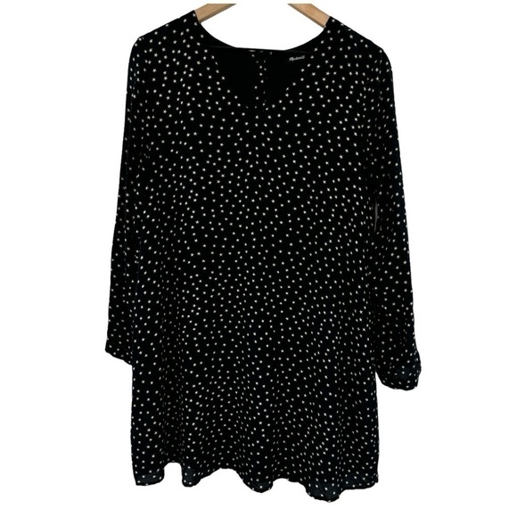 Madewell Star Silk Button Back Dress - Black - Small - Picture 4 of 15